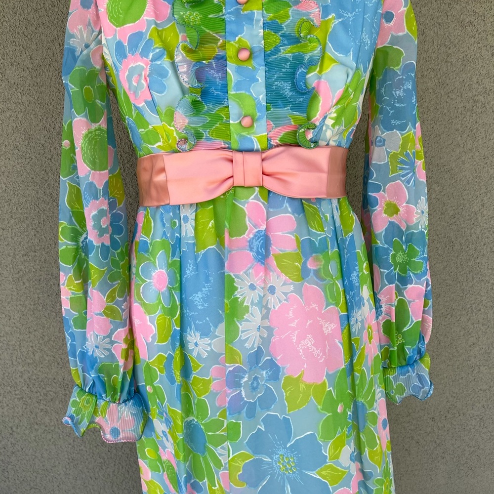 Vintage 70s floral prairie dress - Picture 3 of 8